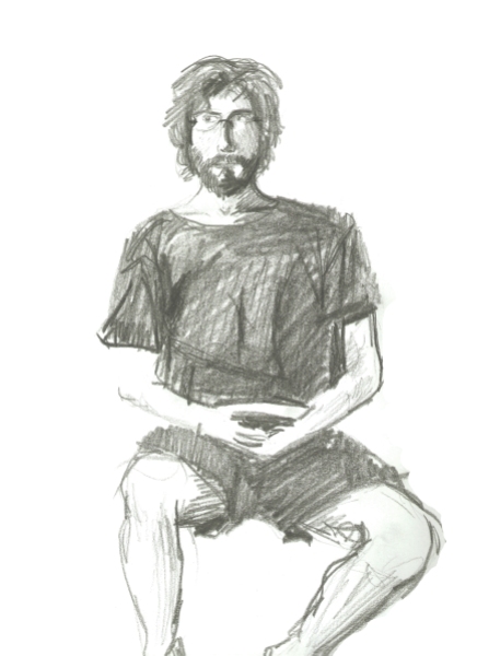 "Sitting", Graphite on paper, 2015